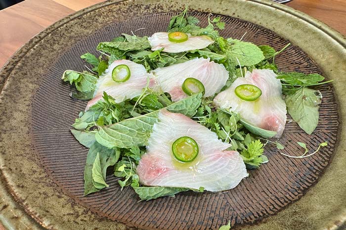 Sliced Hamachi at Ukiah Japanese Smokehouse